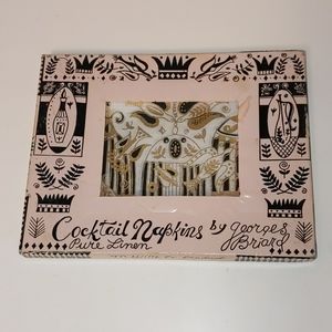 Set of 8 Georges Briard Linen Cocktail Napkins